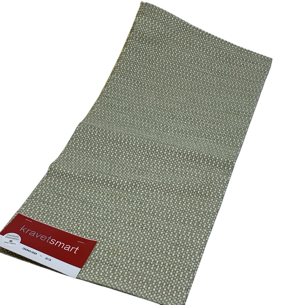 KravetSmart Fabric Sample Lyndon Glacier Green Beige Textured‎ Remnant Crafts